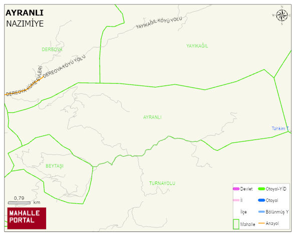 AYRANLI Köyü Haritası | Sayısal Bölge Görünümü