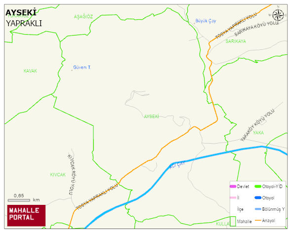 AYSEKİ Köyü Haritası | Yükselti ve Doğa Özellikleri