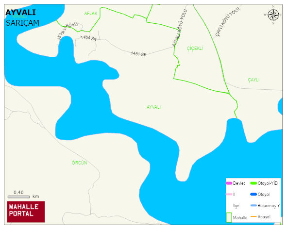 AYVALI Mahallesi Haritası | Sayısal Bölge Görünümü