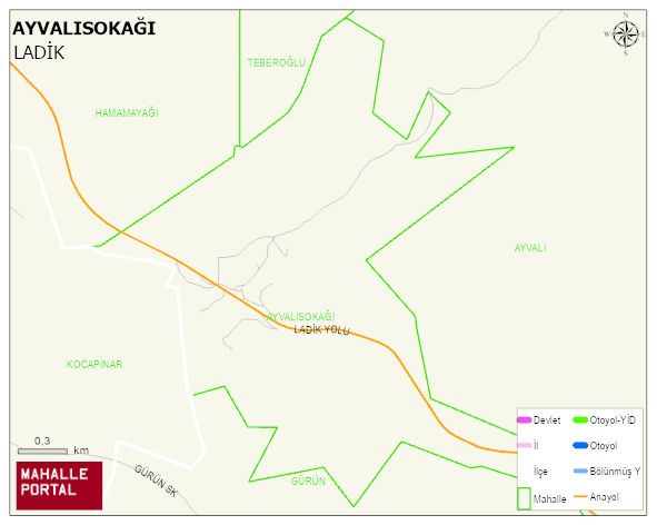 AYVALISOKAĞI Mahallesi Haritası | Güncel Mahalle ve Köy Haritası