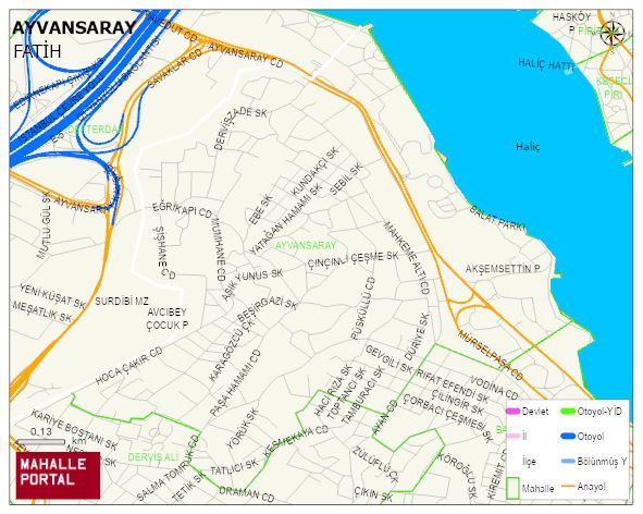 AYVANSARAY Mahallesi Haritası | Dağlar, Ovalar ve Akarsu Bilgileri