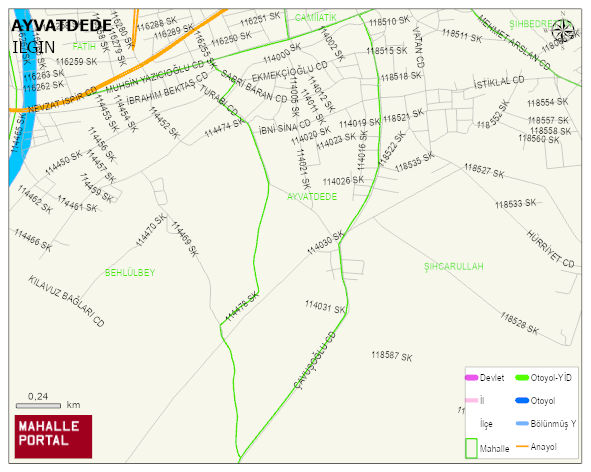 AYVATDEDE Mahallesi Haritası | İnteraktif Köy ve Mahalle Sınırları