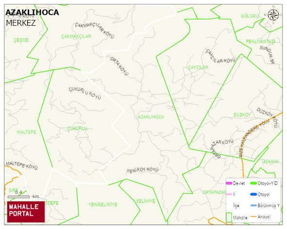 AZAKLIHOCA Köyü Haritası | Coğrafi Yapı ve Detaylı Haritası