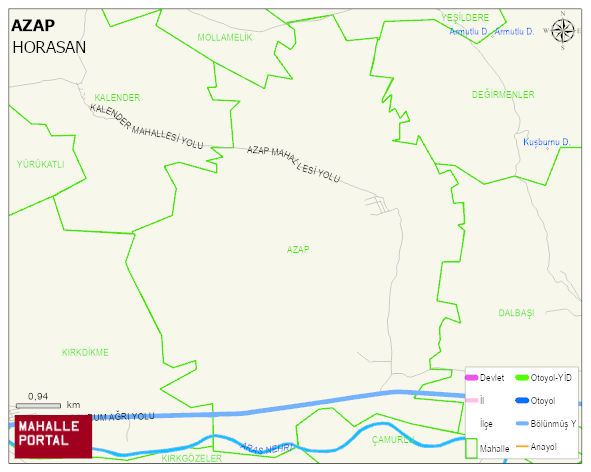 AZAP Mahallesi Haritası | Yükselti ve Doğa Özellikleri