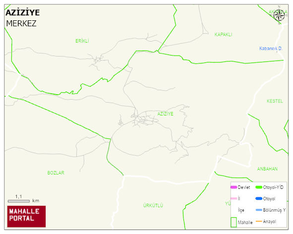 AZİZİYE Köyü Haritası | Uydu Görüntüsü ve Harita Detayları