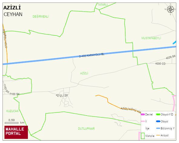 AZİZLİ Mahallesi Haritası | İnteraktif Köy ve Mahalle Sınırları
