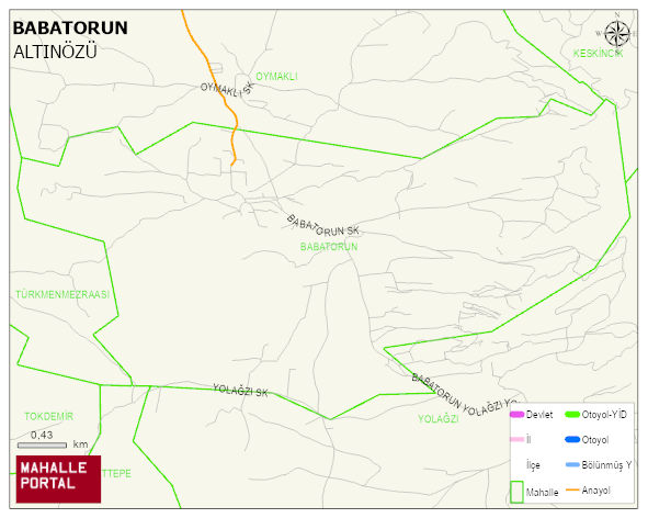 BABATORUN Mahallesi Haritası | Mahalle ve Köy Sınırı
