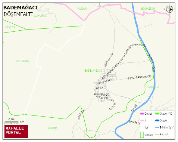 BADEMAĞACI Mahallesi Haritası | Sayısal Bölge Görünümü