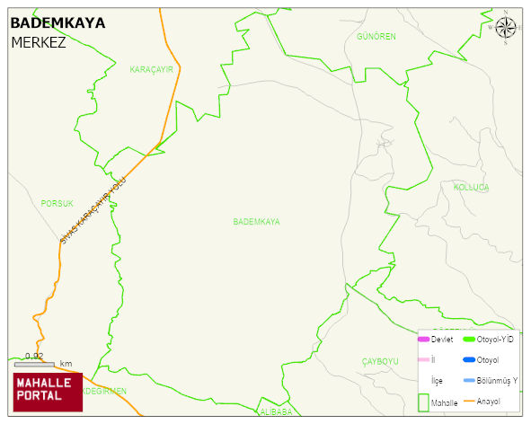 BADEMKAYA Köyü Haritası | Coğrafi Yapı ve Detaylı Haritası