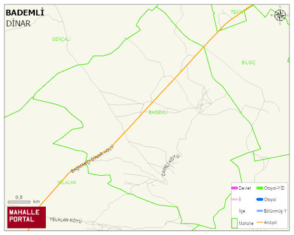 BADEMLİ Köyü Haritası | Mahalle ve Köy Sınırı