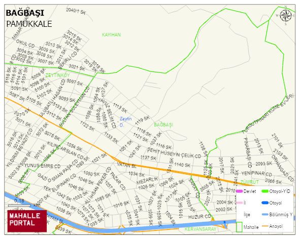 BAĞBAŞI Mahallesi Haritası | Yükselti ve Doğa Özellikleri