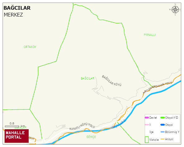 BAĞCILAR Köyü Haritası | Detaylı Köy ve Mahalle Görünümü