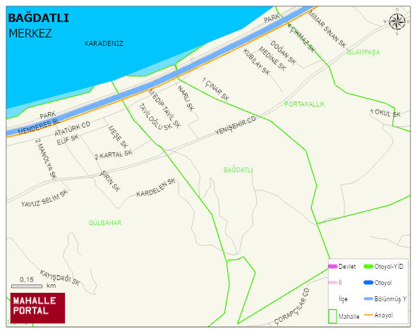 BAĞDATLI Mahallesi Haritası | Mahalle ve Köy Sınırı