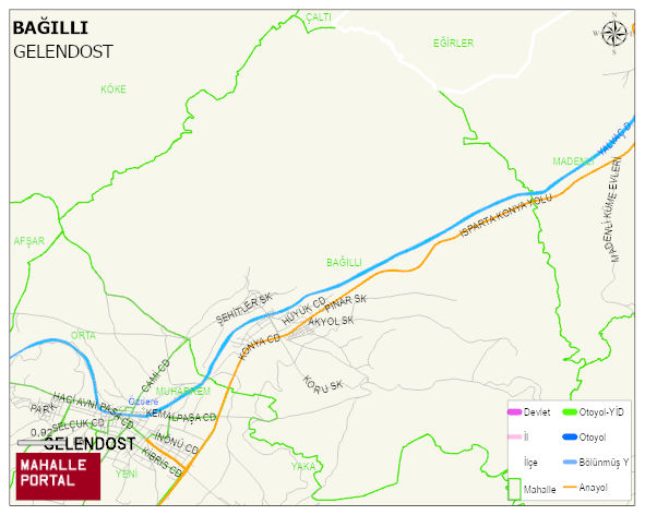BAĞILLI Köyü Haritası | Detaylı Köy ve Mahalle Görünümü