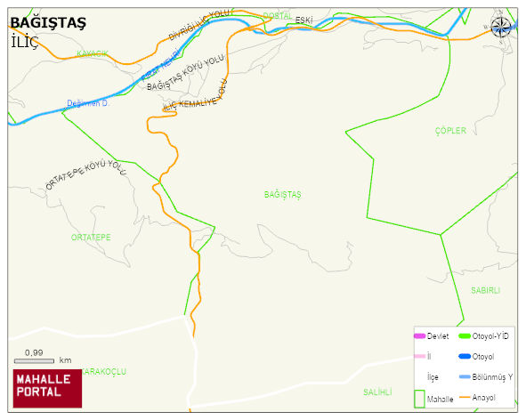 BAĞIŞTAŞ Köyü Haritası | Mahalle ve Köy Sınırı