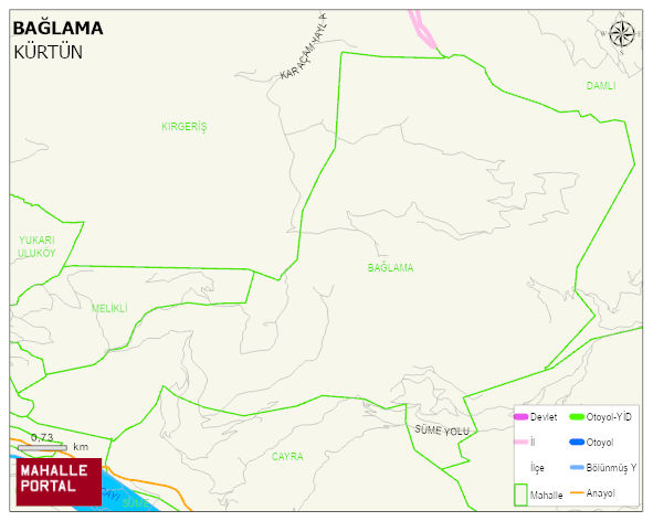 BAĞLAMA Köyü Haritası | İnteraktif Köy ve Mahalle Sınırları