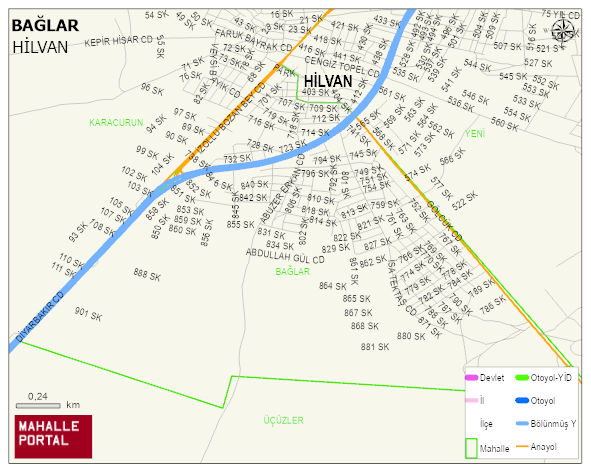 BAĞLAR Mahallesi Haritası | Mahalle ve Köy Sınırı