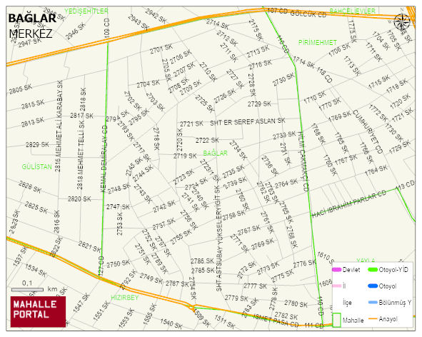 BAĞLAR Mahallesi Haritası | Sayısal Bölge Görünümü