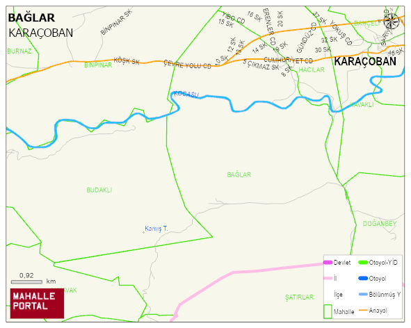 BAĞLAR Mahallesi Haritası | Detaylı Köy ve Mahalle Görünümü