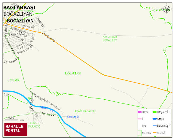 BAĞLARBAŞI Mahallesi Haritası | Yükselti ve Doğa Özellikleri