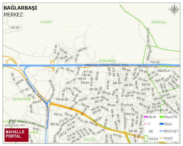 BAĞLARBAŞI Mahallesi Haritası | Yükselti ve Doğa Özellikleri