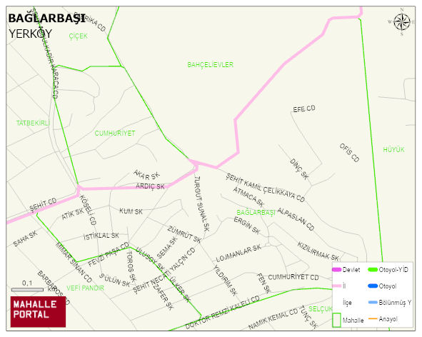 BAĞLARBAŞI Mahallesi Haritası | Mahalle ve Köy Sınırı
