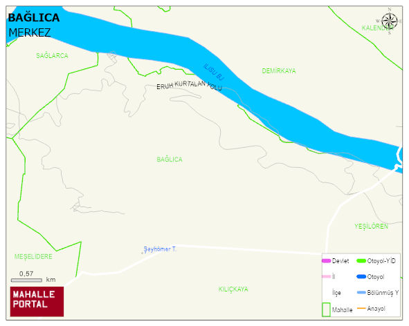 BAĞLICA Köyü Haritası | Mahalle Sokak Haritası