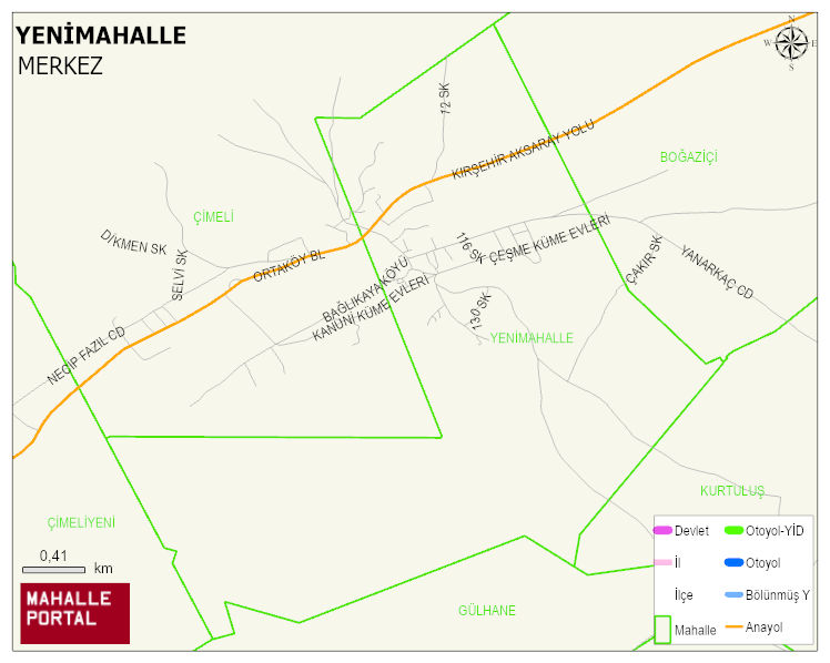 BAĞLIKAYA BELDESİ YENİMAHALLE Mahallesi Haritası | Coğrafi Yapı ve Detaylı Haritası