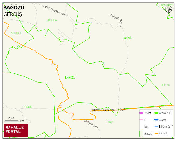 BAĞÖZÜ Köyü Haritası | Coğrafi Yapı ve Detaylı Haritası