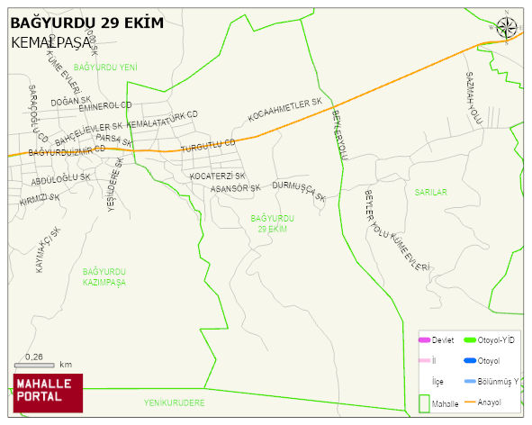 BAĞYURDU 29 EKİM Mahallesi Haritası | Sayısal Bölge Görünümü
