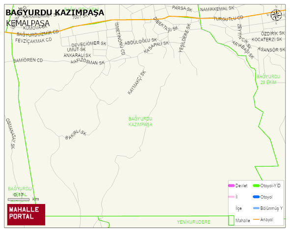BAĞYURDU KAZIMPAŞA Mahallesi Haritası | Uydu Görüntüsü ve Harita Detayları