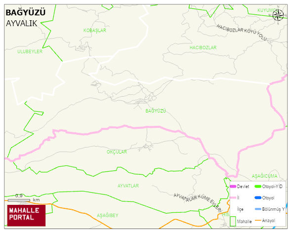 BAĞYÜZÜ Mahallesi Haritası | Mahalle ve Köy Sınırı