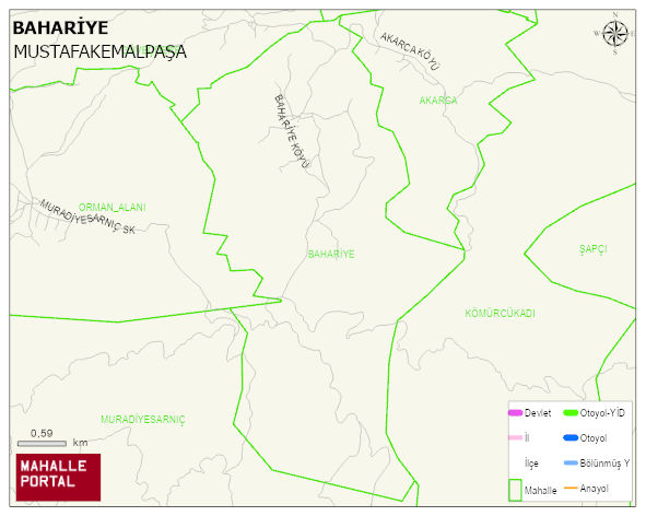 BAHARİYE Mahallesi Haritası | Sayısal Bölge Görünümü