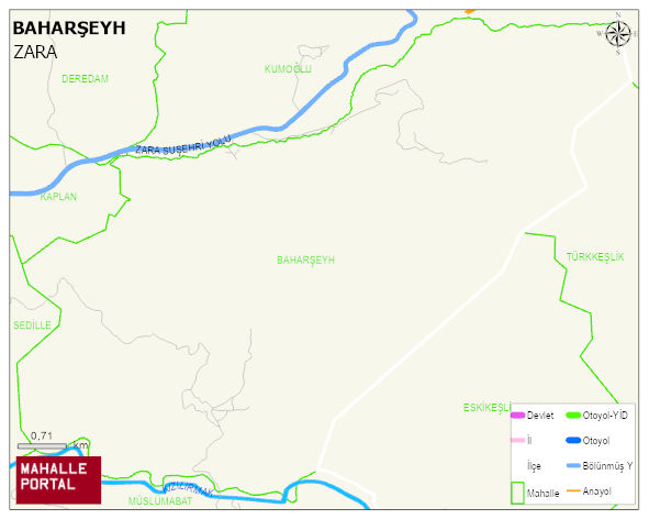 BAHARŞEYH Köyü Haritası | Yükselti ve Doğa Özellikleri