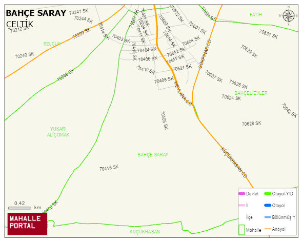 BAHÇE SARAY Mahallesi Haritası | Mahalle ve Köy Sınırı