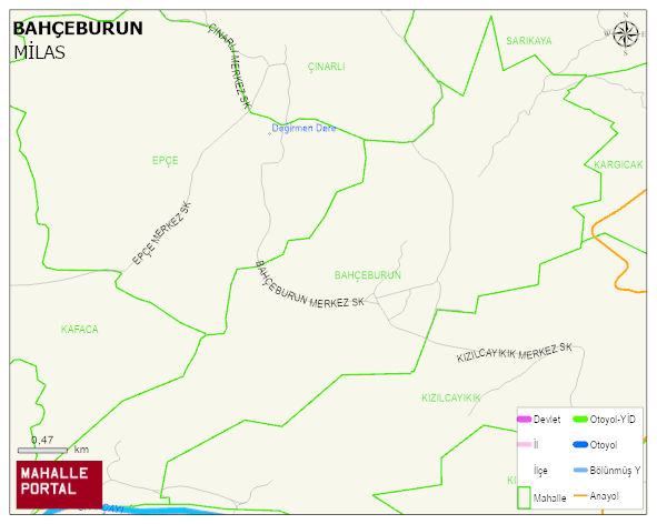 BAHÇEBURUN Mahallesi Haritası | Detaylı Köy ve Mahalle Görünümü
