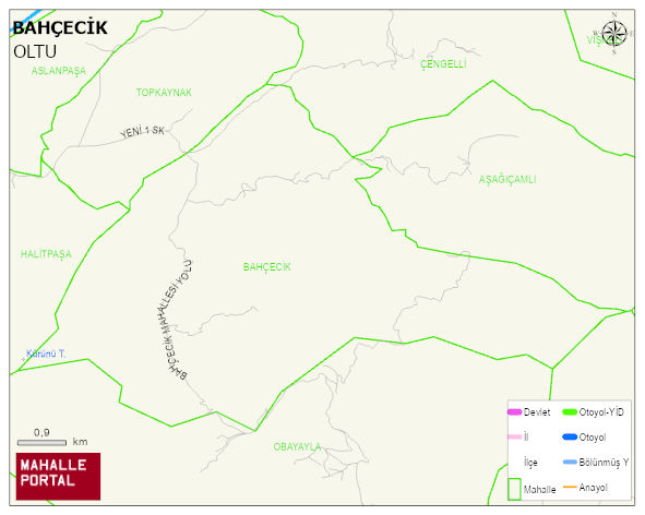 BAHÇECİK Mahallesi Haritası | İnteraktif Köy ve Mahalle Sınırları
