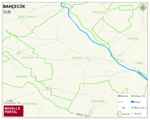BAHÇECİK Mahallesi Haritası | Yükselti ve Doğa Özellikleri