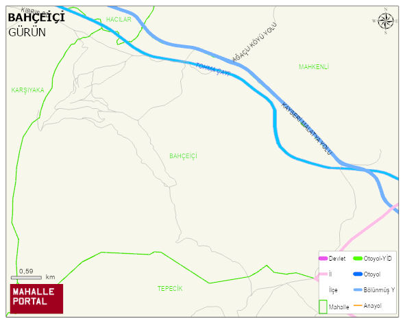 BAHÇEİÇİ Köyü Haritası | Güncel Mahalle ve Köy Haritası