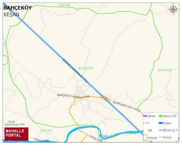 BAHÇEKÖY Köyü Haritası | Dağlar, Ovalar ve Akarsu Bilgileri