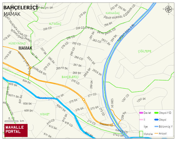 BAHÇELERİÇİ Mahallesi Haritası | Güncel Mahalle ve Köy Haritası