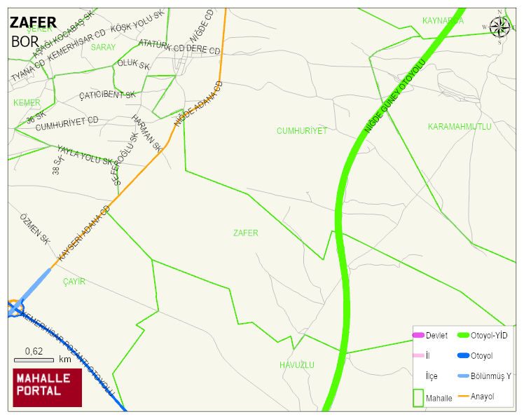 BAHÇELİ BELDESİ ZAFER Mahallesi Haritası | Mahalle ve Köy Sınırı