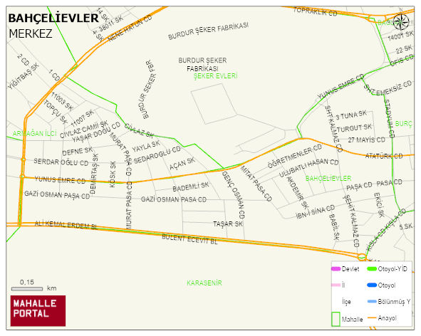 BAHÇELİEVLER Mahallesi Haritası | Dağlar, Ovalar ve Akarsu Bilgileri