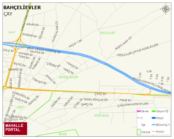 BAHÇELİEVLER Mahallesi Haritası | Mahalle ve Köy Sınırı