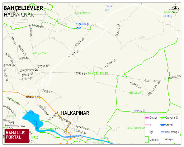 BAHÇELİEVLER Mahallesi Haritası | Dağlar, Ovalar ve Akarsu Bilgileri