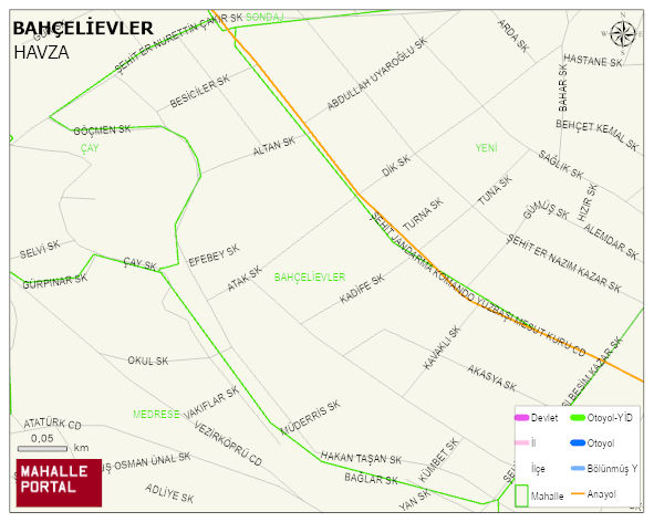 BAHÇELİEVLER Mahallesi Haritası | İnteraktif Köy ve Mahalle Sınırları