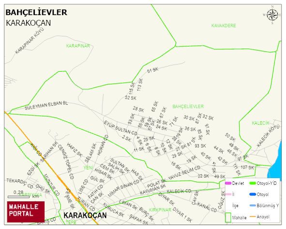 BAHÇELİEVLER Mahallesi Haritası | Mahalle ve Köy Sınırı