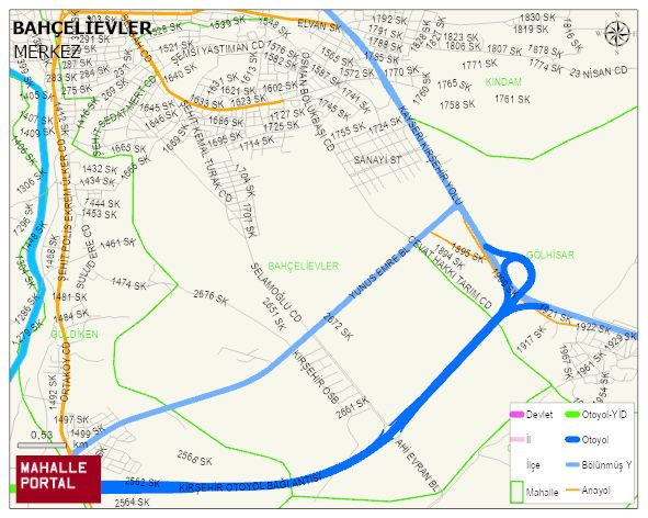 BAHÇELİEVLER Mahallesi Haritası | Mahalle ve Köy Sınırı