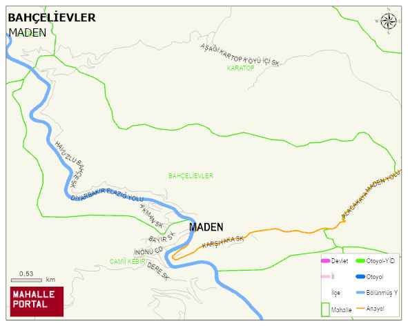 BAHÇELİEVLER Mahallesi Haritası | Mahalle ve Köy Sınırı