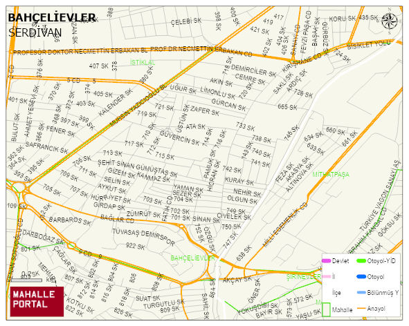 BAHÇELİEVLER Mahallesi Haritası | İnteraktif Köy ve Mahalle Sınırları
